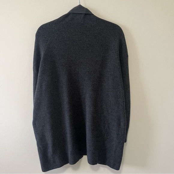 Lululemon Merino Wool-Blend Ribbed Long Wrap Sweater in Heather Black - Picture 6 of 9